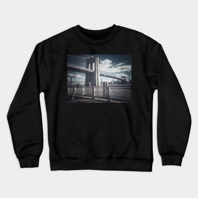 Two Bridges, Manhattan, New York City Crewneck Sweatshirt by eleonoraingrid